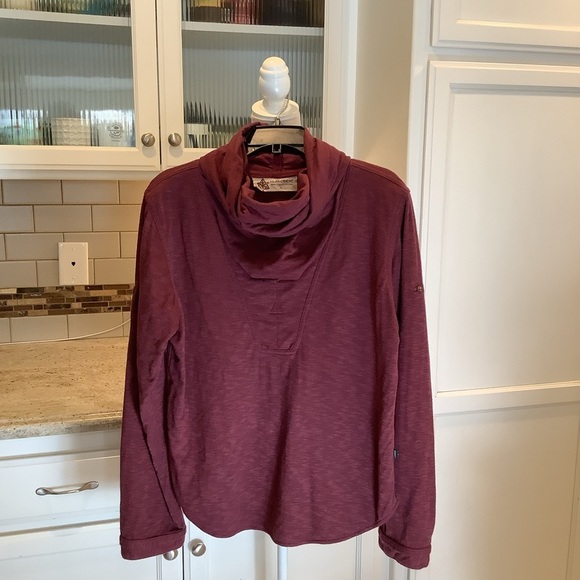 Murkobeye Burgundy Cowl Neck “Flow Shirt” Size Small Made in Bali - Picture 2 of 9